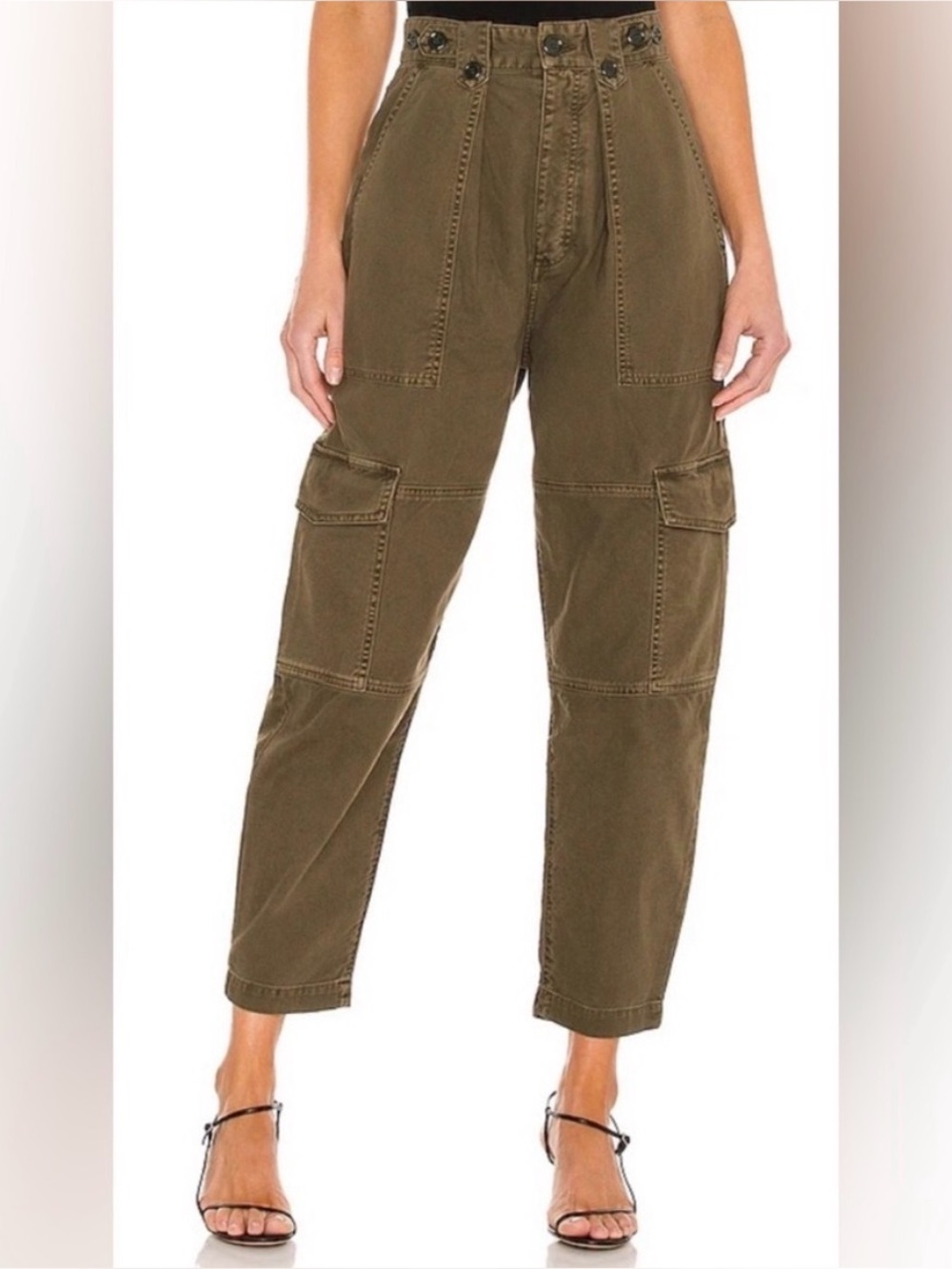 Agolde Olive Green High-Rise Cargo Utility Pants